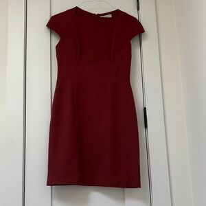 MM LaFleur cap sleeper rust dress